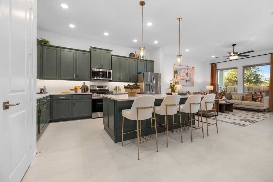 Furnished interior in a model home at Meridiana 45' Homesites in Manvel (Image 6).