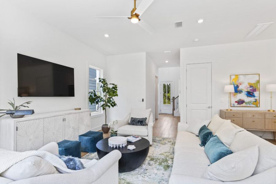 Furnished interior in a model home at Brizo in Santa Rosa Beach (Image 27).