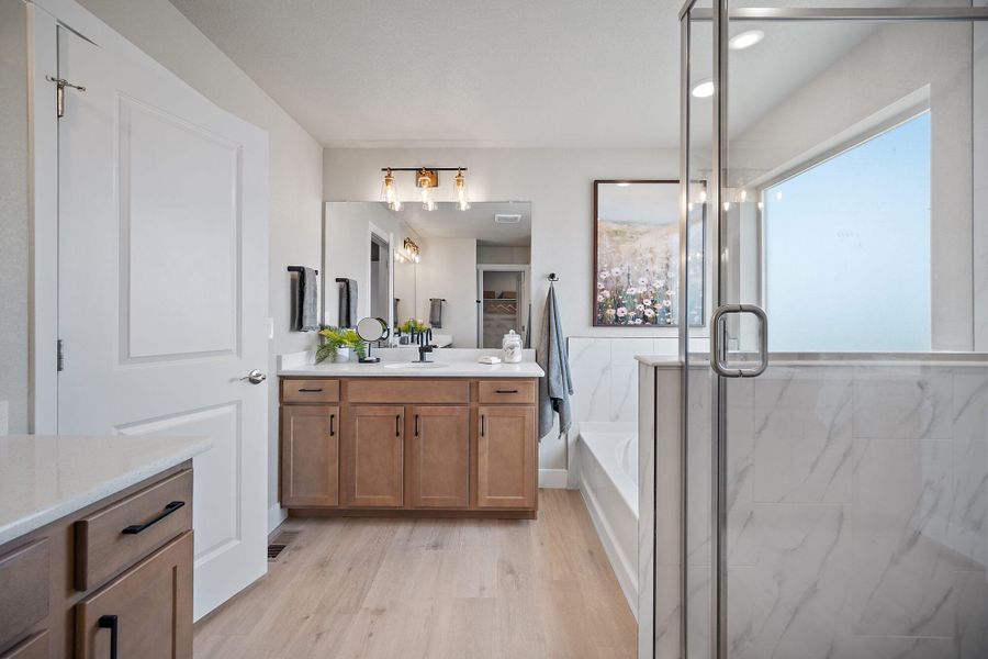 Furnished interior in a model home at Trails at Aspen Ridge-3 in Colorado Springs (Image 44). Furnished interior in a model home at Trails at Aspen Ridge-3 in Colorado Springs (Image 44).