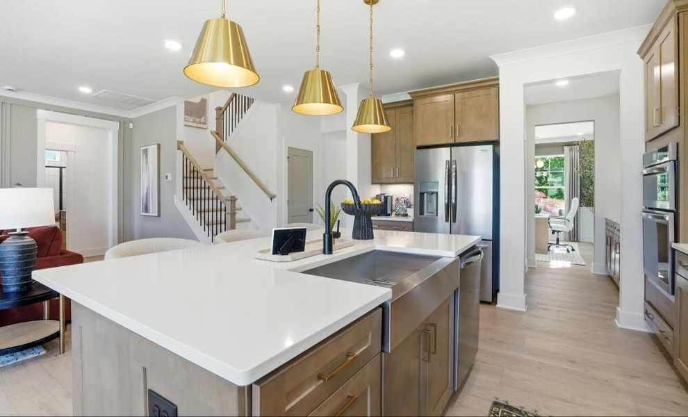 Furnished interior in a model home at Enclave at Riverdale in Huntersville (Image 9). Furnished interior in a model home at Enclave at Riverdale in Huntersville (Image 9).