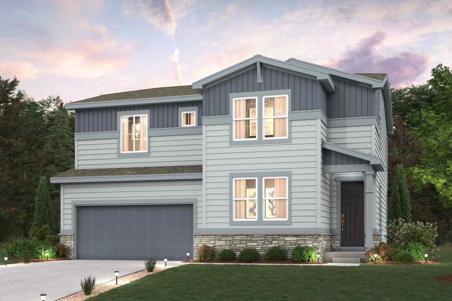 A house with a garage.