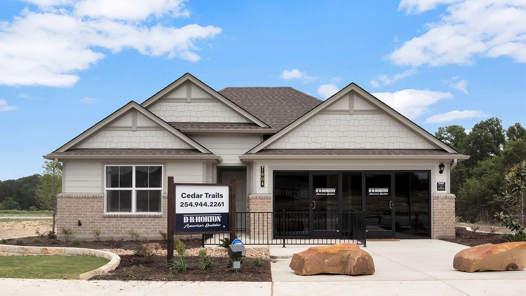 Front exterior of a home in the Cedar Trails community, located in Belton, TX (Image 1).