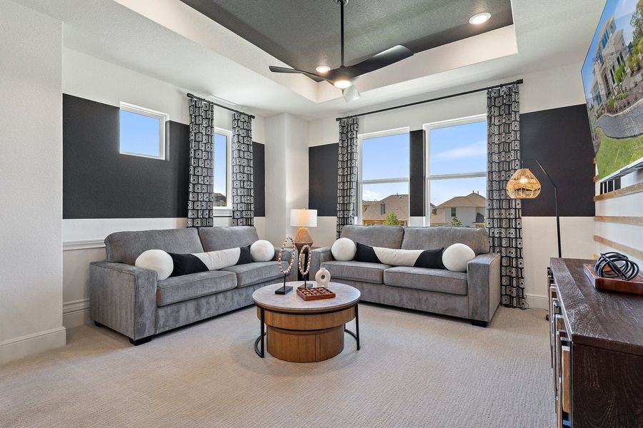Furnished interior in a model home at Sauls Ranch in Round Rock (Image 27). Furnished interior in a model home at Sauls Ranch in Round Rock (Image 27).