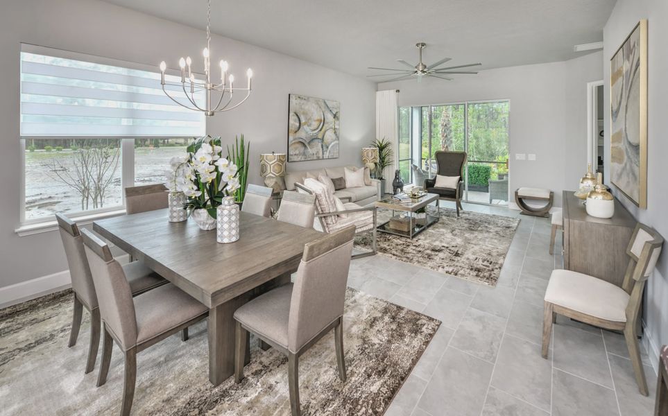 Furnished interior in a model home at Woodhaven Townhomes in Port Orange (Image 11). Furnished interior in a model home at Woodhaven Townhomes in Port Orange (Image 11).