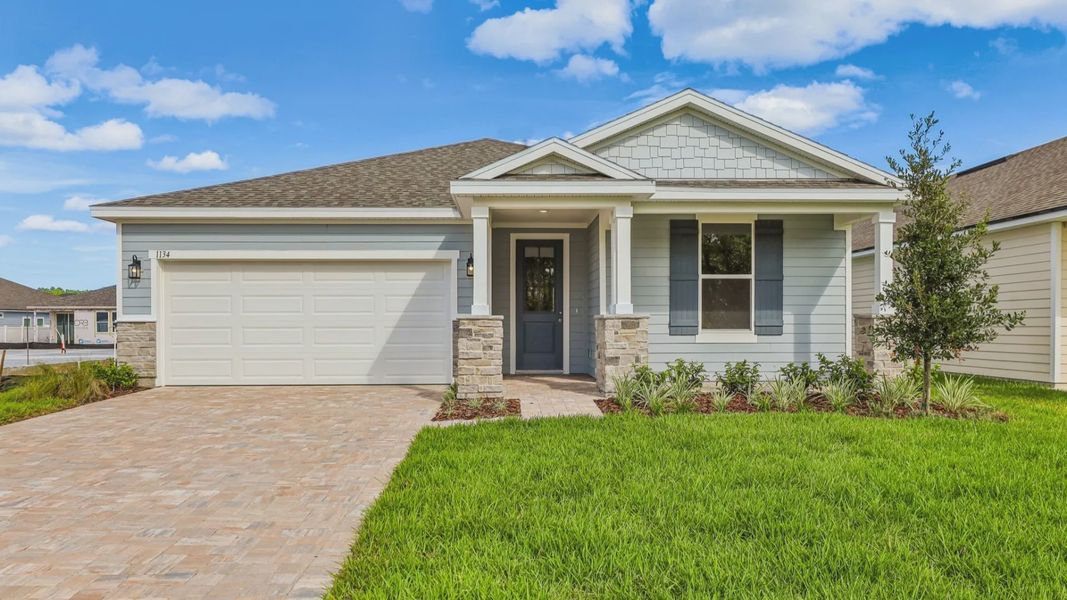 The Fleetwood Exterior by DRB Homes located in Panther Creek in Jacksonville, FL.
