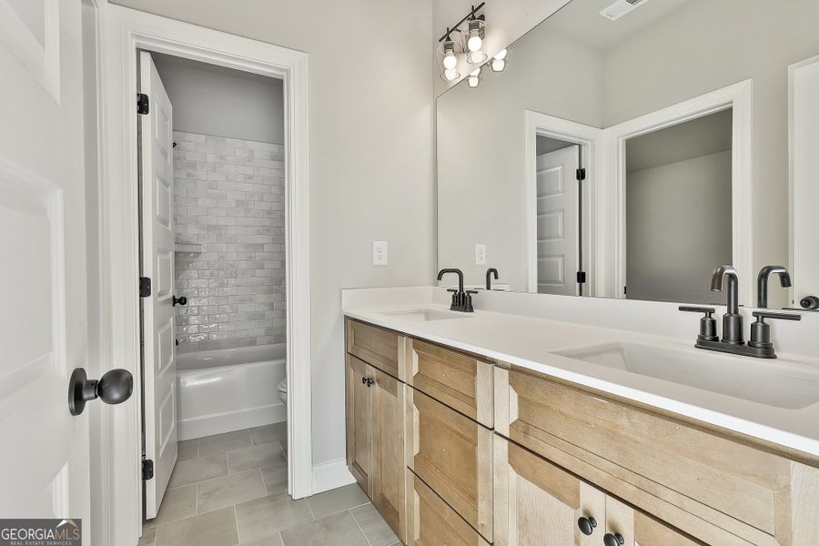 Furnished interior in a model home at Wild Fern Reserve in Newnan (Image 6).