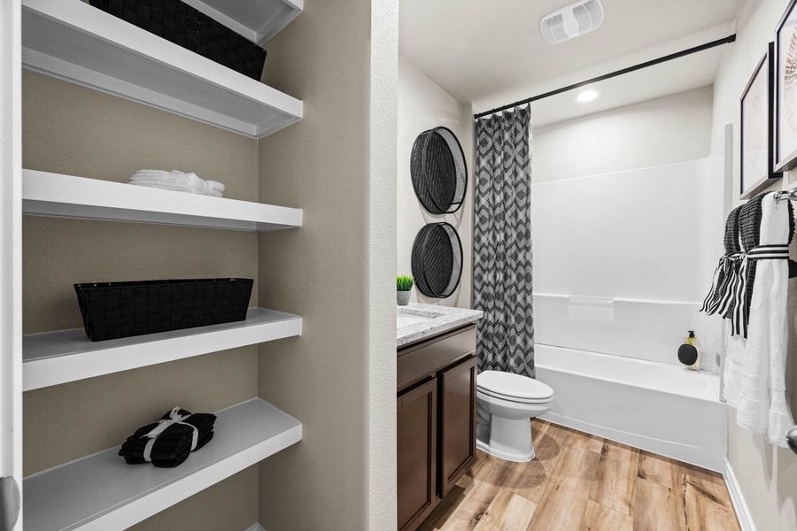 Furnished interior in a model home at Saratoga Crossing in Corpus Christi (Image 18). Furnished interior in a model home at Saratoga Crossing in Corpus Christi (Image 18).