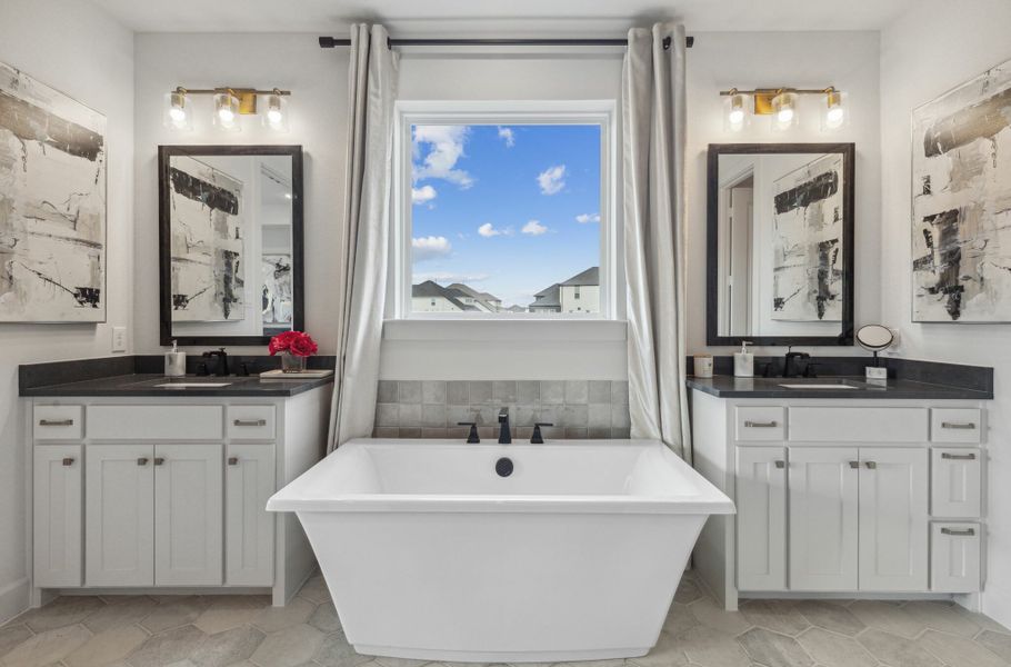 Furnished interior in a model home at Windsong Ranch in Prosper (Image 43).