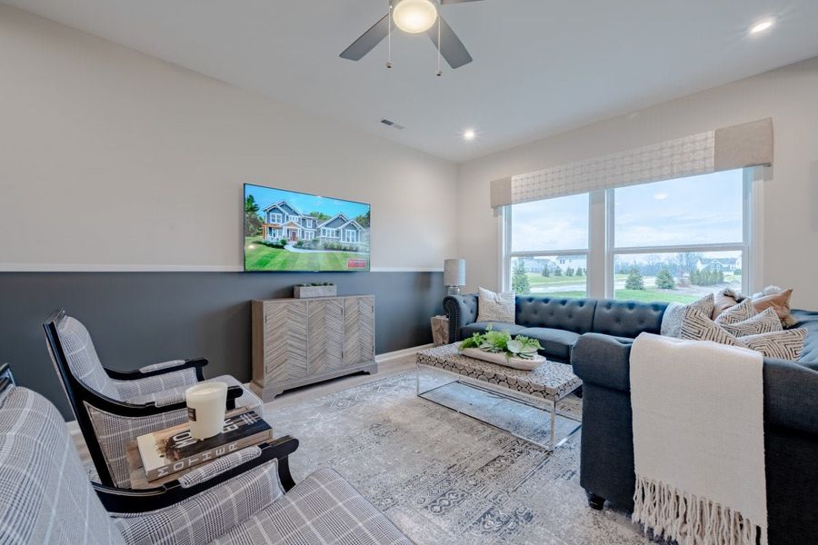 Furnished interior in a model home at Windcrest Farms in Louisville (Image 20).
