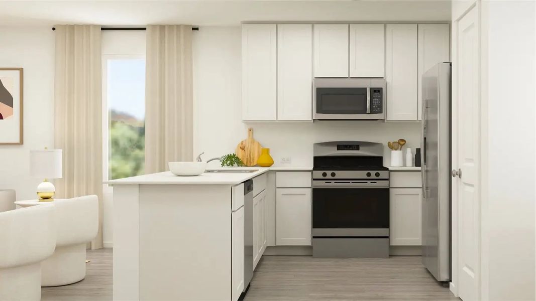 Furnished interior in a model home at Travis Heights: Watermill in Sherman (Image 10).