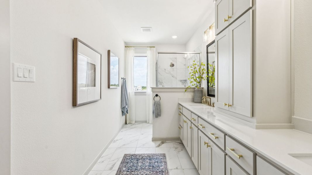 Furnished interior in a model home at The Heights at Uptown in Celina (Image 13).