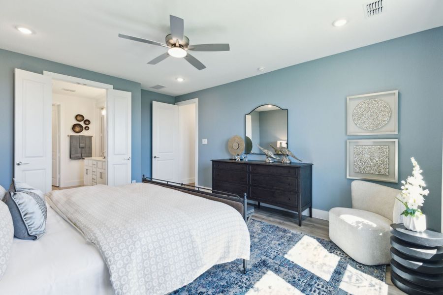 Furnished interior in a model home at Painted Tree Woodland West in McKinney (Image 54). Furnished interior in a model home at Painted Tree Woodland West in McKinney (Image 54).