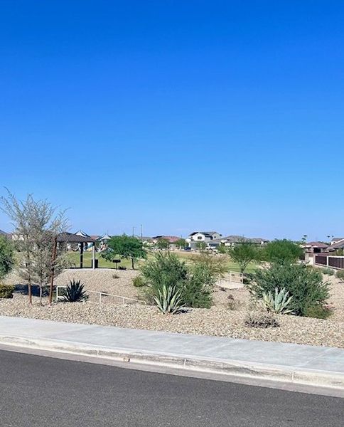 Beautiful landscaped park with desert plants in Village at Sundance by Centex, Buckeye, AZ. Beautiful landscaped park with desert plants in Village at Sundance by Centex, Buckeye, AZ.