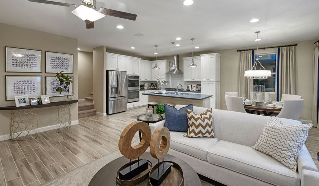 Furnished interior in a model home at Meridian at Star Valley in Tucson (Image 19).