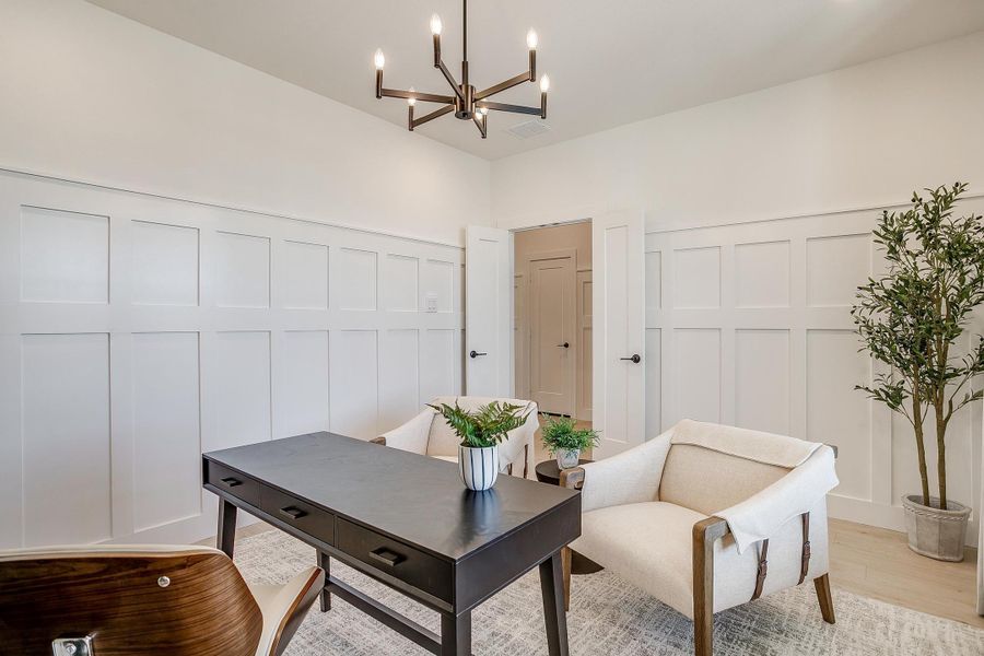 Furnished interior in a model home at MidTowne in Midlothian (Image 28).