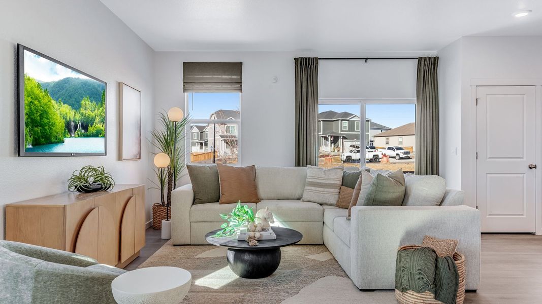 Furnished interior in a model home at Silver Peaks in Lochbuie (Image 6). Furnished interior in a model home at Silver Peaks in Lochbuie (Image 6).