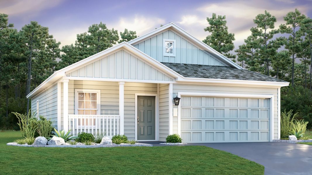 Front exterior of a home in the Greenwood: Watermill Collection community, located in Pflugerville, TX (Image 17).