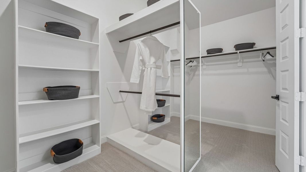 Ample Hanging Space and Perfectly Placed Mirror in Woodlands Hills Primary Closet