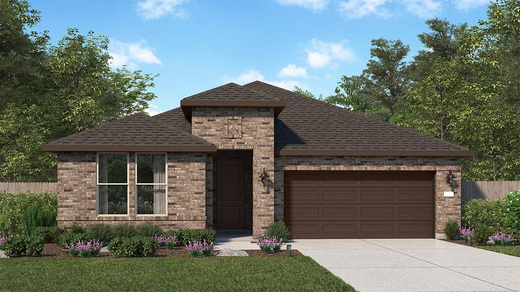 Front exterior of a home in the The Canopies community, located in Splendora, TX (Image 18).