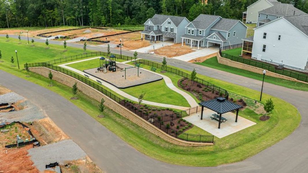 Aerial view of the The Landing at Winston Pointe community in Clayton, NC, showing layout and nearby surroundings (Image 12).