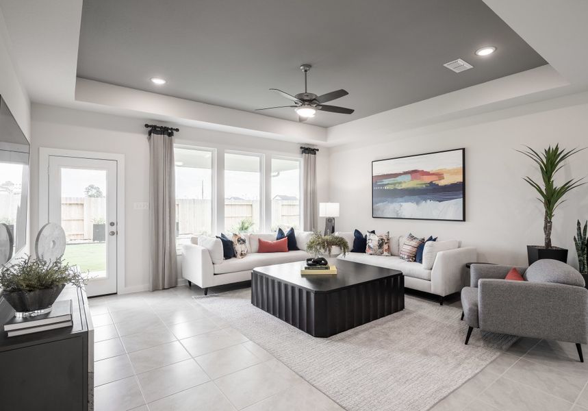 Furnished interior in a model home at Mason Woods in Cypress (Image 3). Furnished interior in a model home at Mason Woods in Cypress (Image 3).
