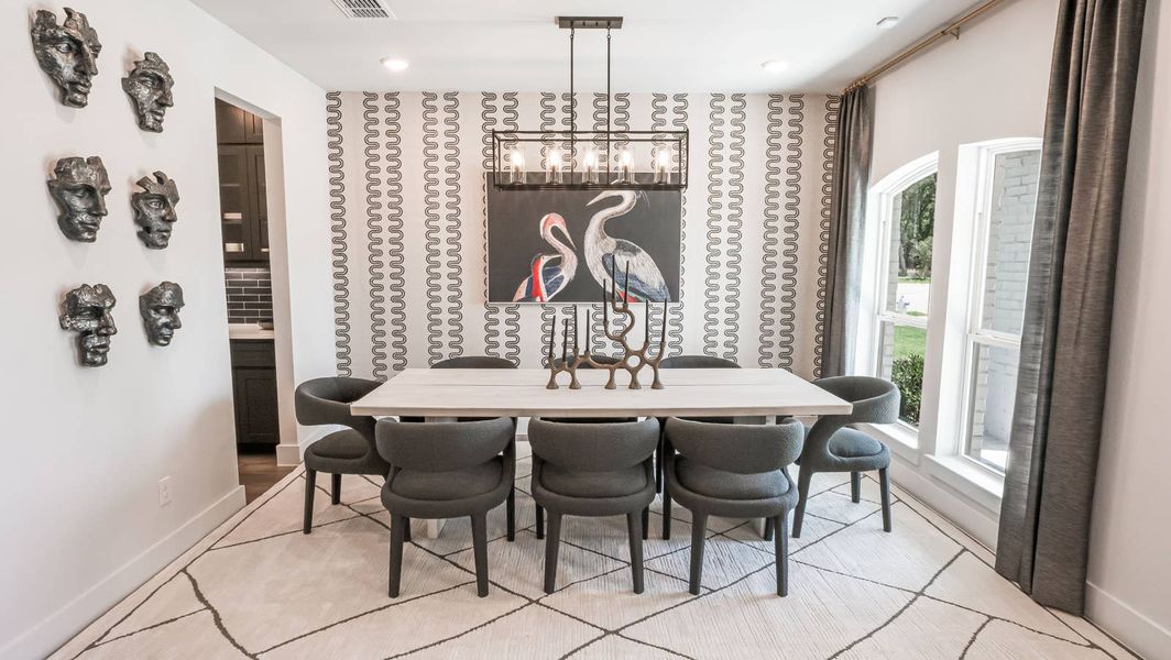 Furnished interior in a model home at Trails at Cottonwood Creek in Rowlett (Image 2). Furnished interior in a model home at Trails at Cottonwood Creek in Rowlett (Image 2).