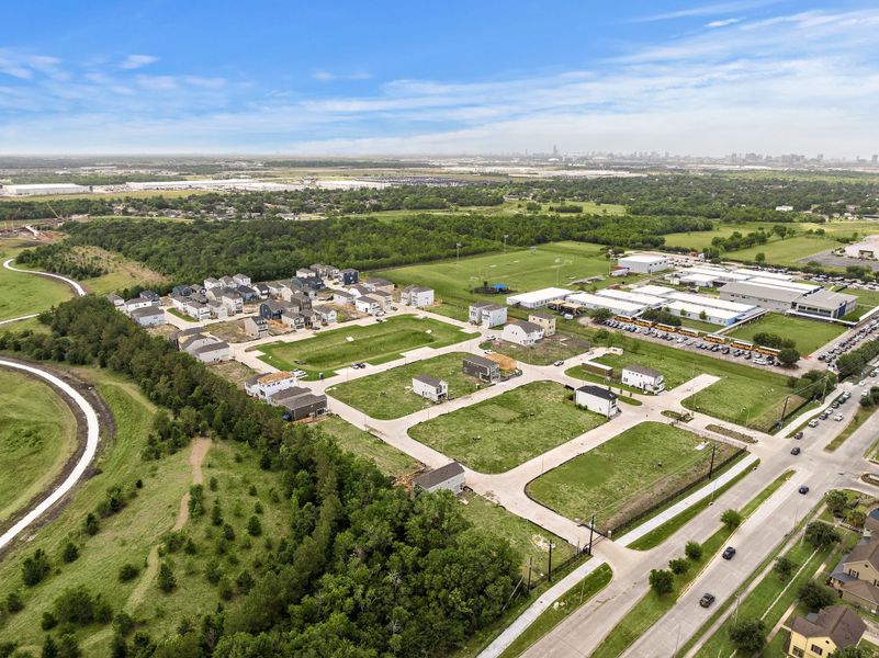 A landscape with buildings and roads. A landscape with buildings and roads.