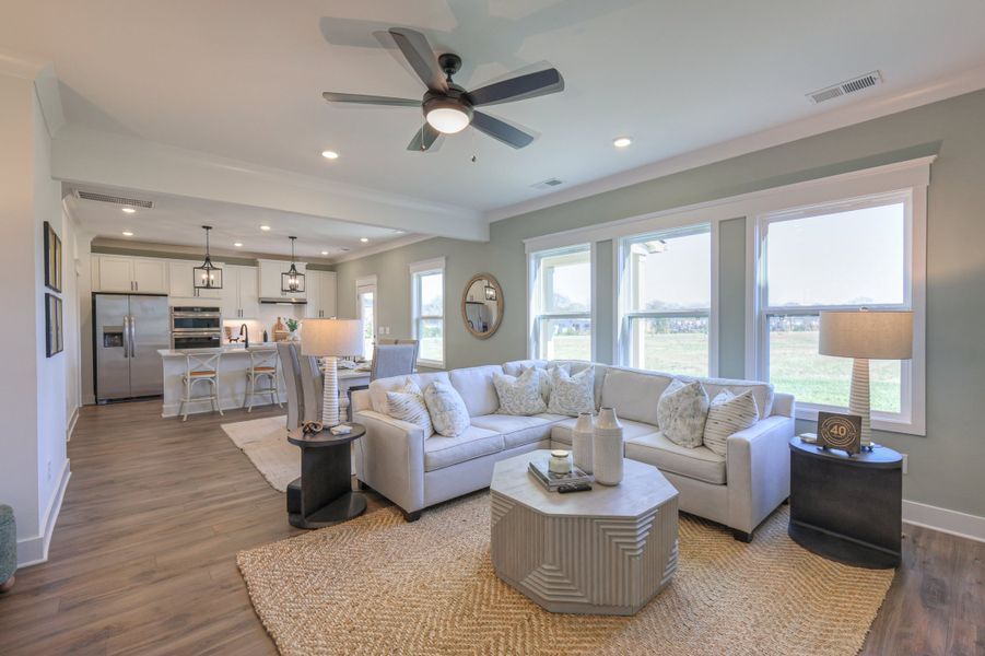 Furnished interior in a model home at Langford Farms in Gallatin (Image 37).