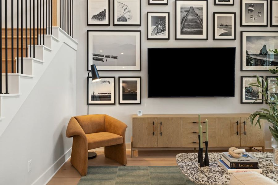 Furnished interior in a model home at Park Collection At Wolf Ranch in Georgetown (Image 6).