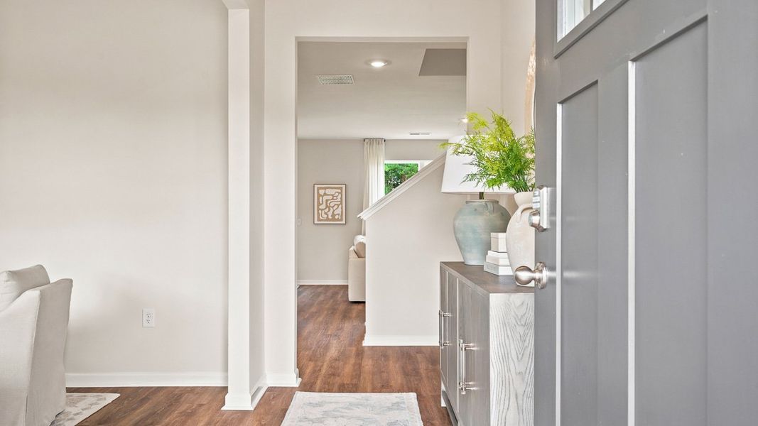 Furnished interior in a model home at Teamon Pointe in Griffin (Image 6). Furnished interior in a model home at Teamon Pointe in Griffin (Image 6).