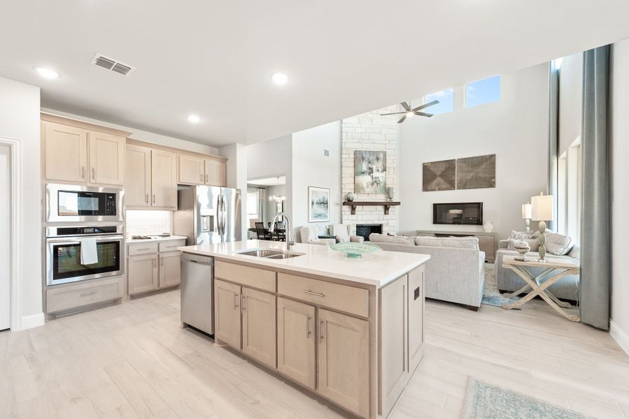 Kitchen Opens Up to Family Room