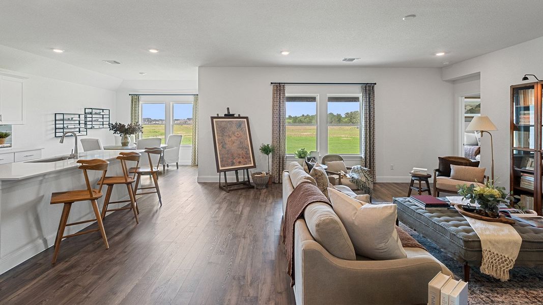 Furnished interior in a model home at Railhead in Cedar Creek (Image 6).