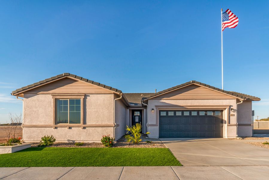 Front exterior of a home in the Rancho Mirage community, located in Maricopa, AZ (Image 5). Front exterior of a home in the Rancho Mirage community, located in Maricopa, AZ (Image 5).