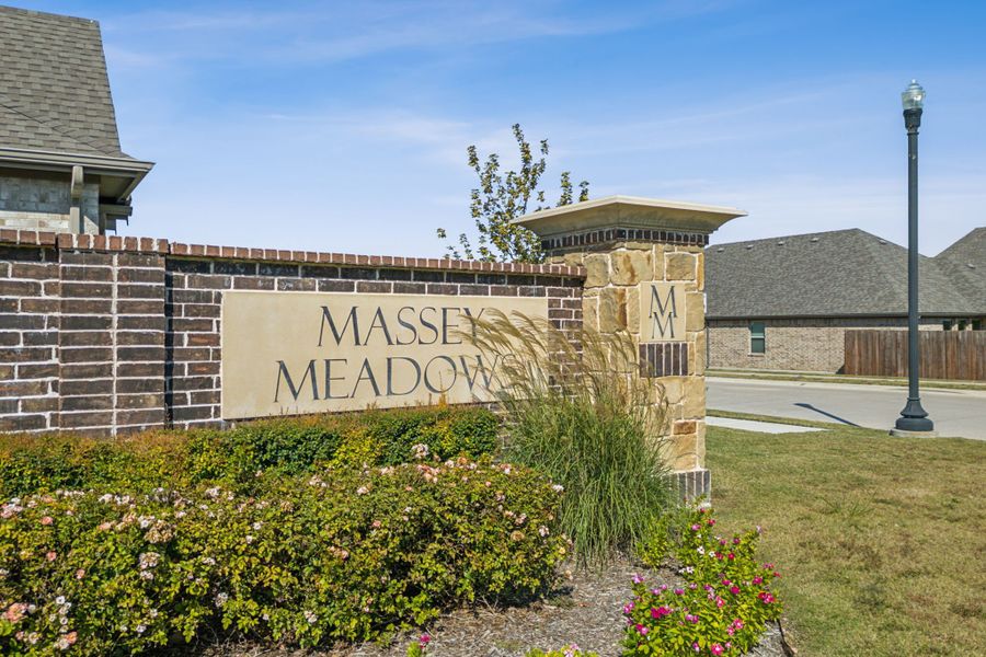 Entrance to the Massey Meadows community in Midlothian, TX, featuring signage and landscaping (Image 12).