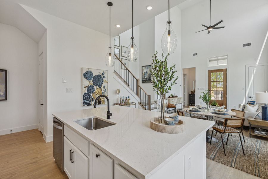 Furnished interior in a model home at Newman Village Townhomes in Frisco (Image 27).