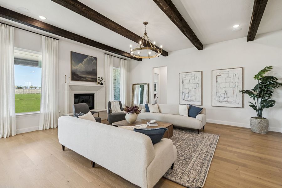 Furnished interior in a model home at Settler's Glen in New Fairview (Image 15).