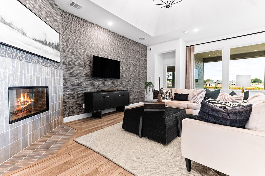 Furnished interior in a model home at Keeneland in Aubrey (Image 7). Furnished interior in a model home at Keeneland in Aubrey (Image 7).