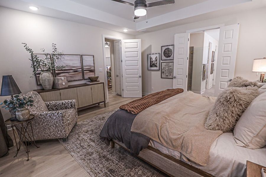 Furnished interior in a model home at Walker Farms in Bartlett (Image 24).