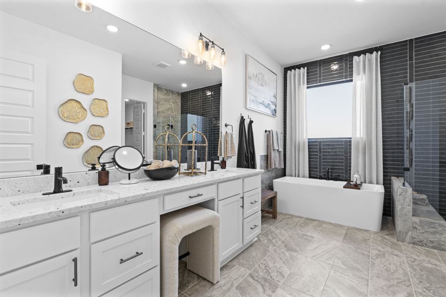 Furnished interior in a model home at Hunters Crossing in Sealy (Image 24).