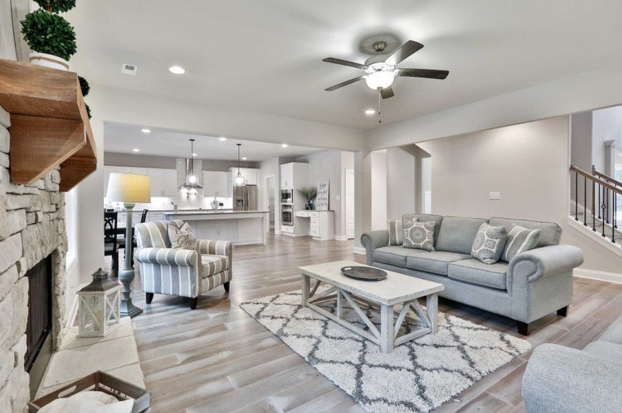 Furnished interior in a model home at Estates at Dorsett Bridge in Douglasville (Image 3).