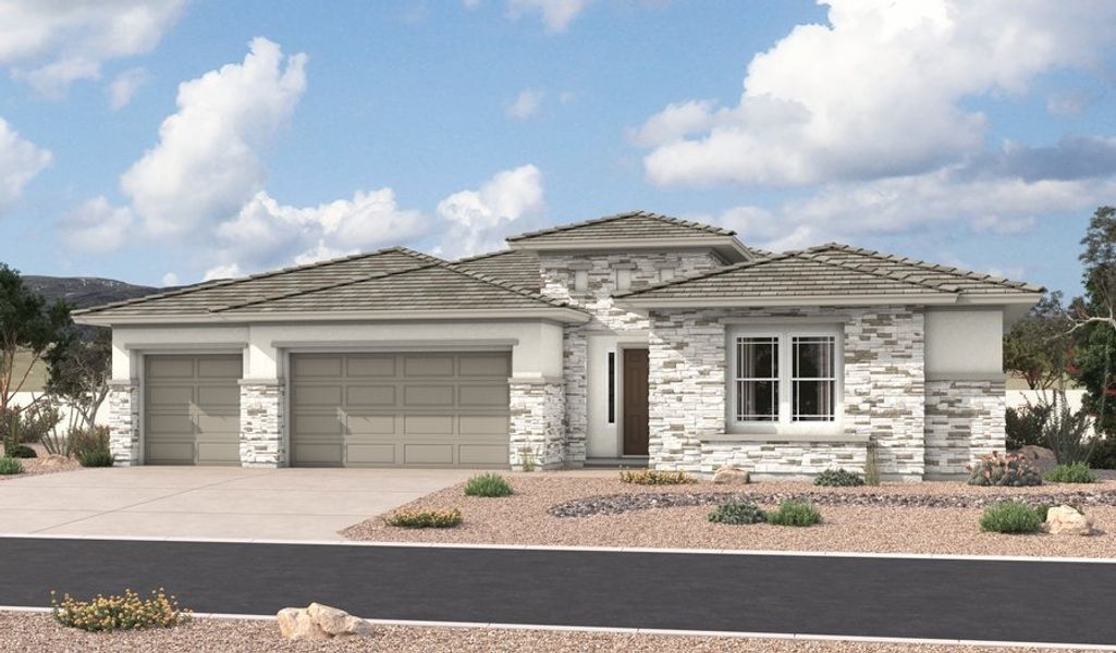 Front exterior of a home in the Aspire at Sycamore Canyon community, located in Vail, AZ (Image 8). Front exterior of a home in the Aspire at Sycamore Canyon community, located in Vail, AZ (Image 8).