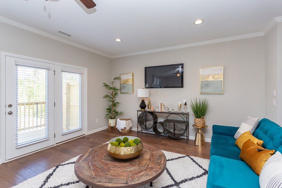Furnished interior in a model home at Myers Point in Morrisville (Image 15). Furnished interior in a model home at Myers Point in Morrisville (Image 15).