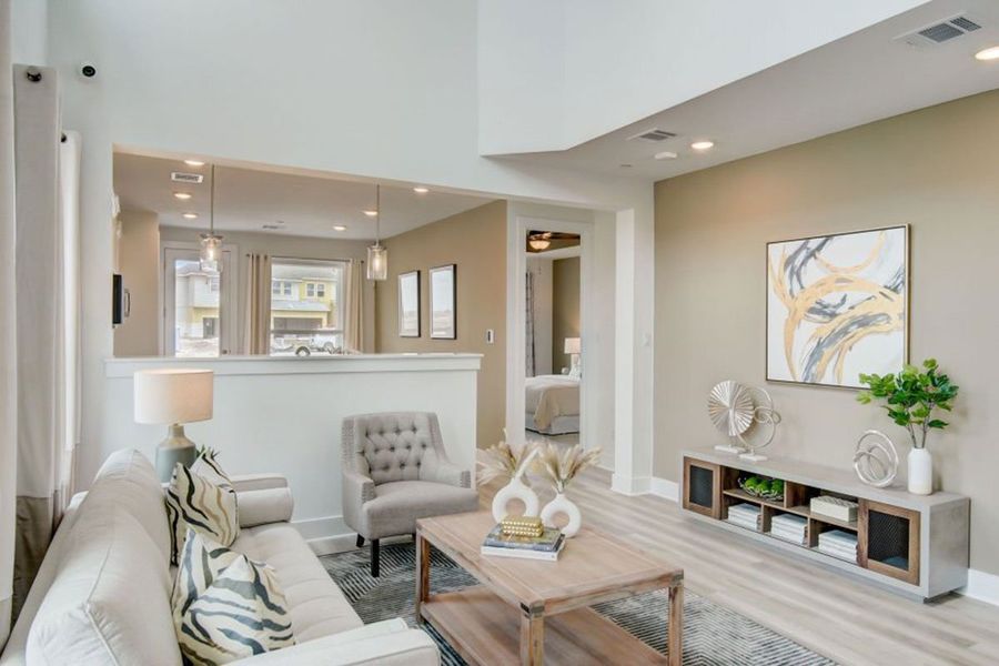 Furnished interior in a model home at Avery Centre in Round Rock (Image 5).