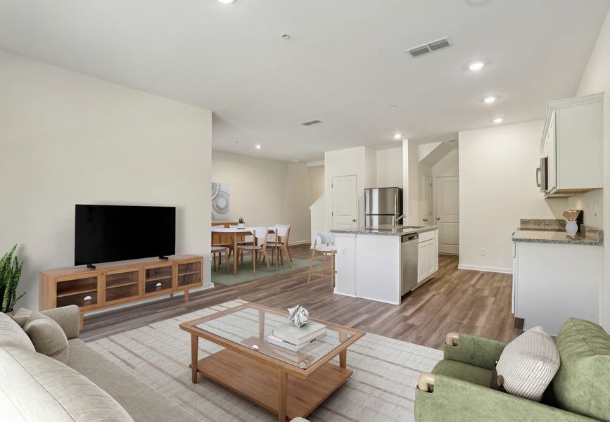 Furnished interior in a model home at Chestnut Grove in Douglasville (Image 7).