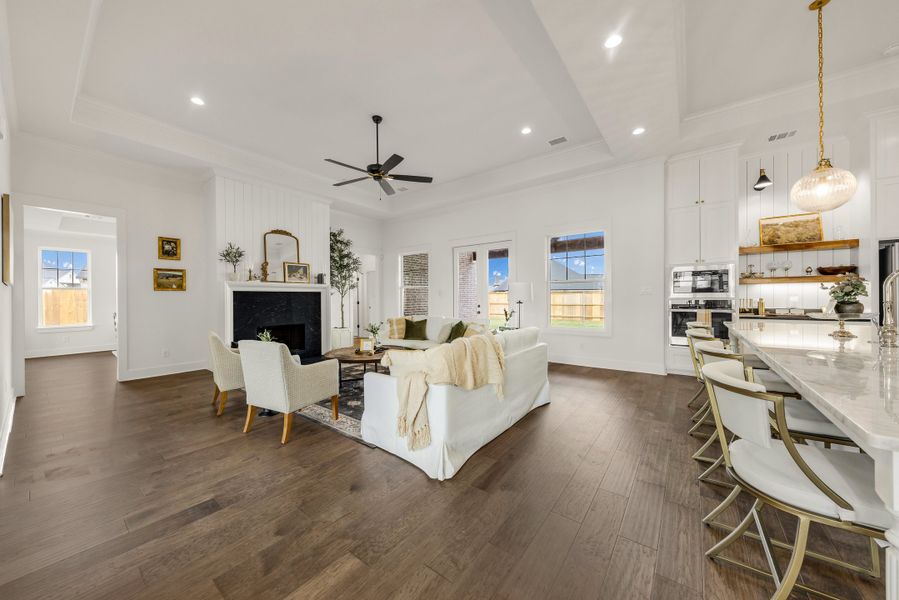 Furnished interior in a model home at Greens Prairie Reserve in College Station (Image 35).