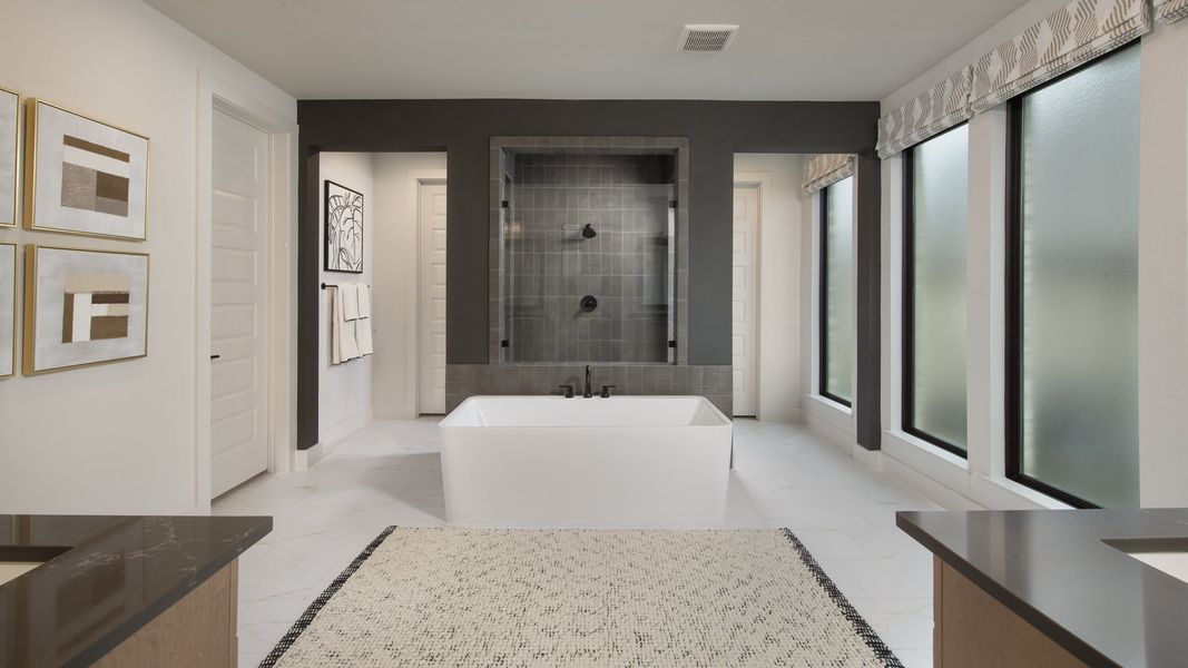 Furnished interior in a model home at Parten 65' in Austin (Image 15).