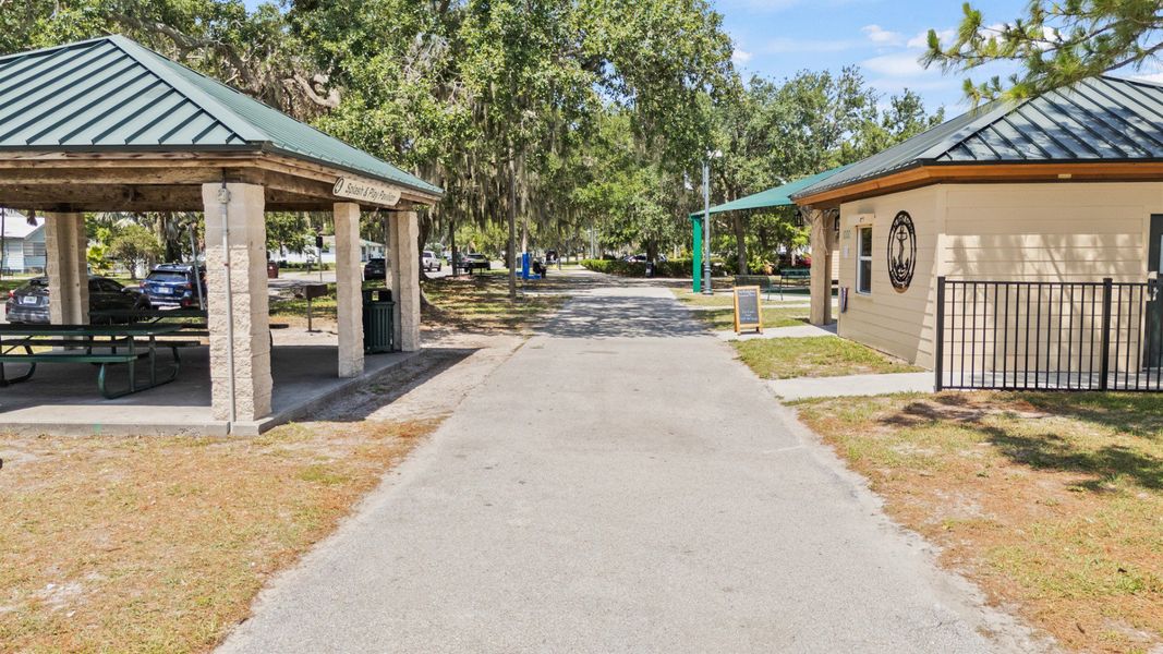 Pavilion and shaded walking path at Lakefront Park in St. Cloud, FL—perfect for picnics and relaxation near Cyrene at Harmony Pavilion and shaded walking path at Lakefront Park in St. Cloud, FL—perfect for picnics and relaxation near Cyrene at Harmony