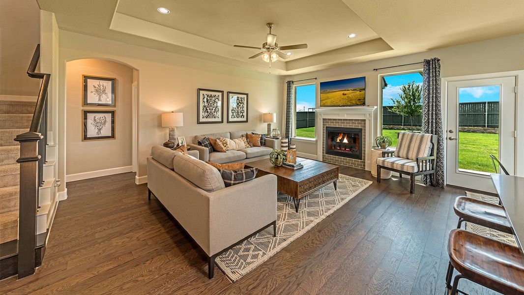 Furnished interior in a model home at Goodland: Overlook 60' in Midlothian (Image 17).