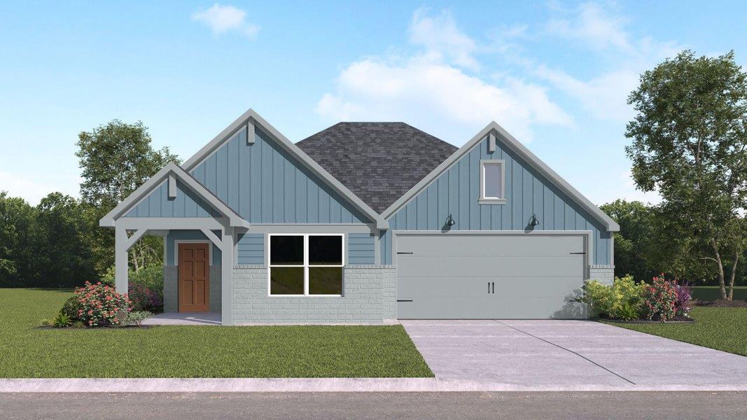 Front exterior of a home in the Dove Crossing community, located in Navasota, TX (Image 10).