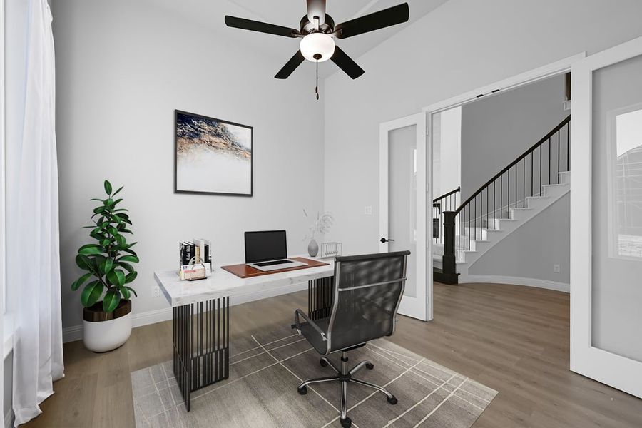 Furnished interior in a model home at The Ridge at Northlake 70s in Northlake (Image 47).